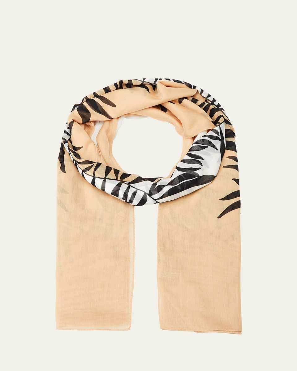 Water Leaves Cotton Scarf
